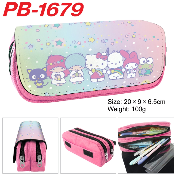 sanrio Anime double-layer pu leather printing pencil case 20×9×6.5cm PB-1679