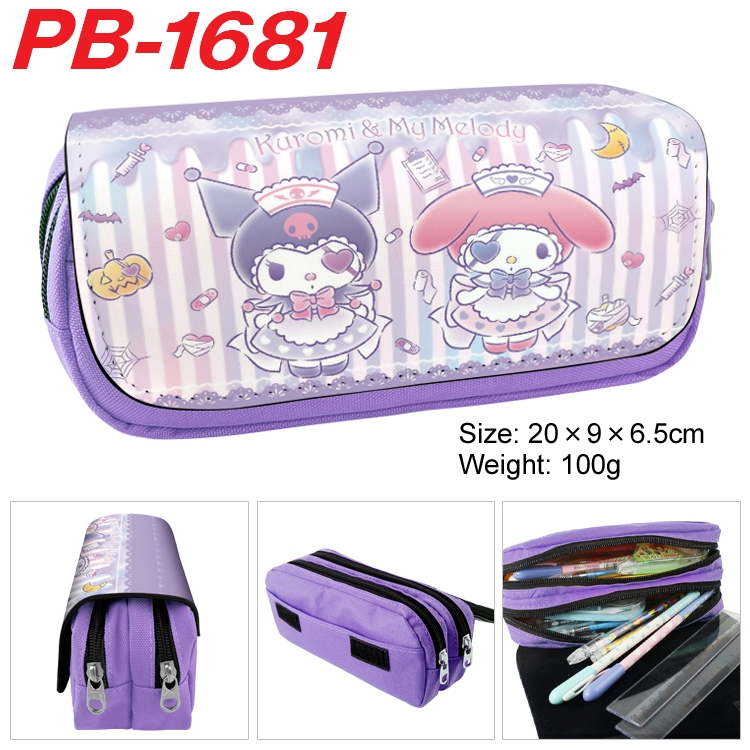 sanrio Anime double-layer pu leather printing pencil case 20×9×6.5cm PB-1681