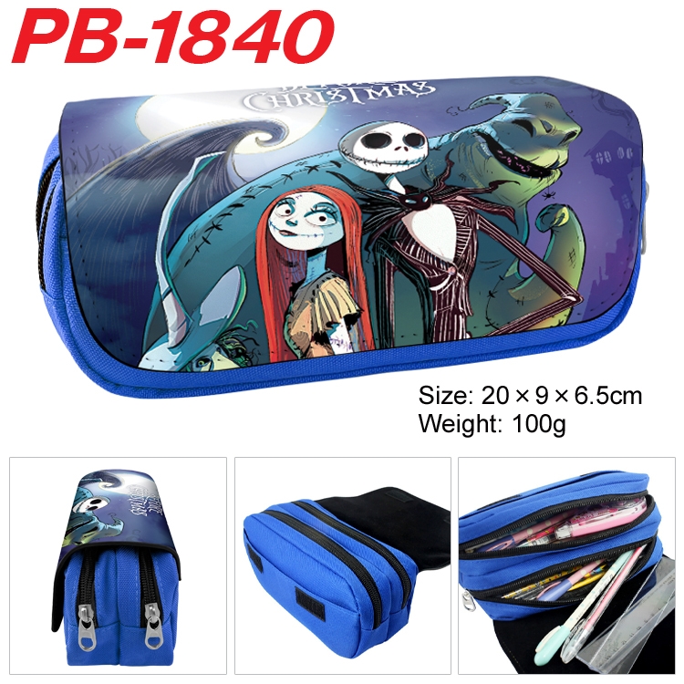 The Nightmare Before Christmas Anime double-layer pu leather printing pencil case 20×9×6.5cm  PB-1840
