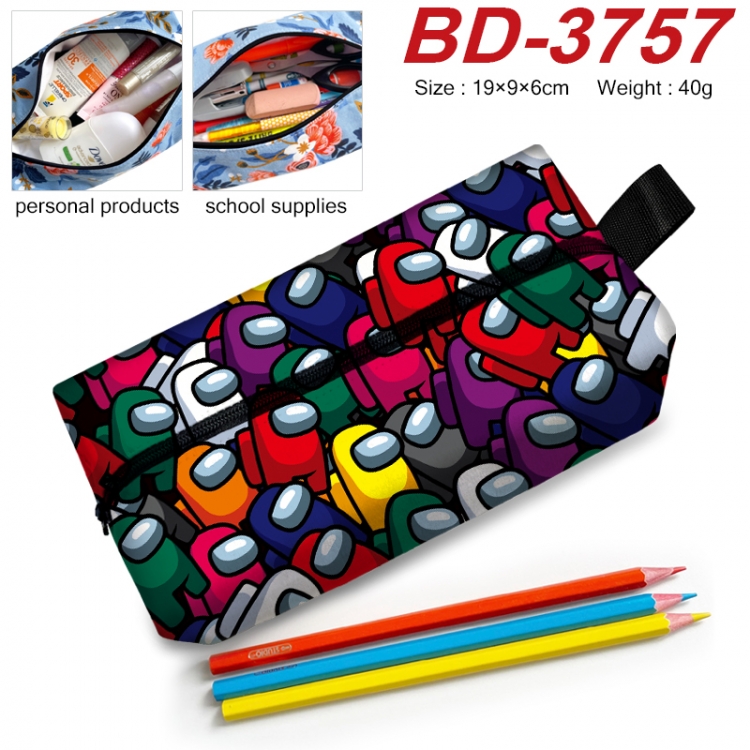 Among us Anime New Zipper Pen Bag Storage Bag Makeup Bag 19x9x6cm  BD-3757