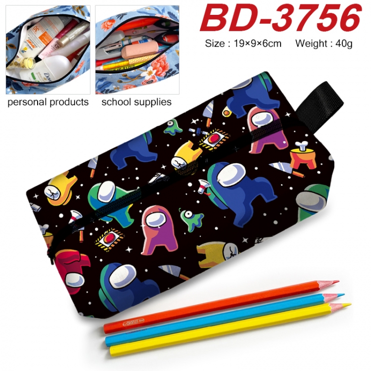 Among us Anime New Zipper Pen Bag Storage Bag Makeup Bag 19x9x6cm  BD-3756