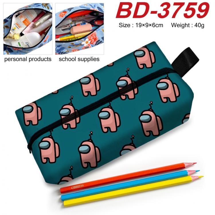 Among us Anime New Zipper Pen Bag Storage Bag Makeup Bag 19x9x6cm  BD-3759