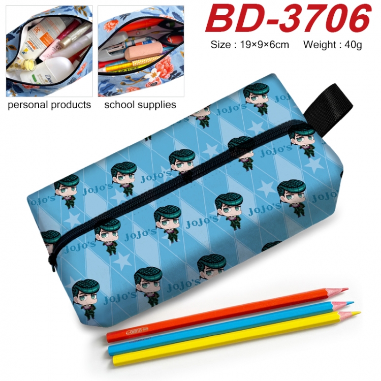 JoJos Bizarre Adventure Anime New Zipper Pen Bag Storage Bag Makeup Bag 19x9x6cm  BD-3706