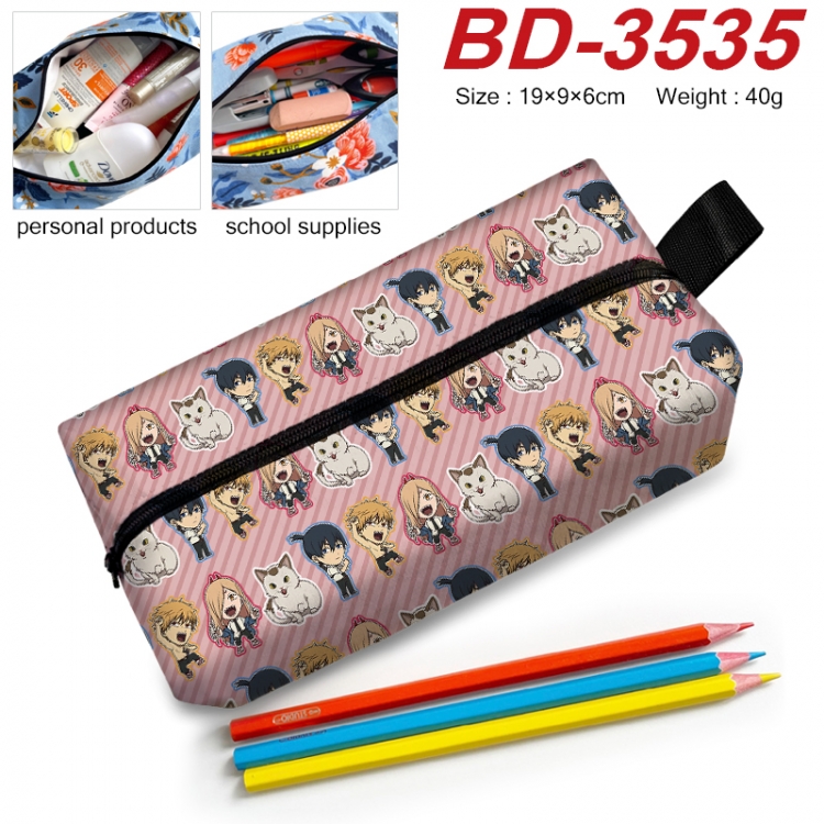 Chainsaw man Anime New Zipper Pen Bag Storage Bag Makeup Bag 19x9x6cm BD-3535