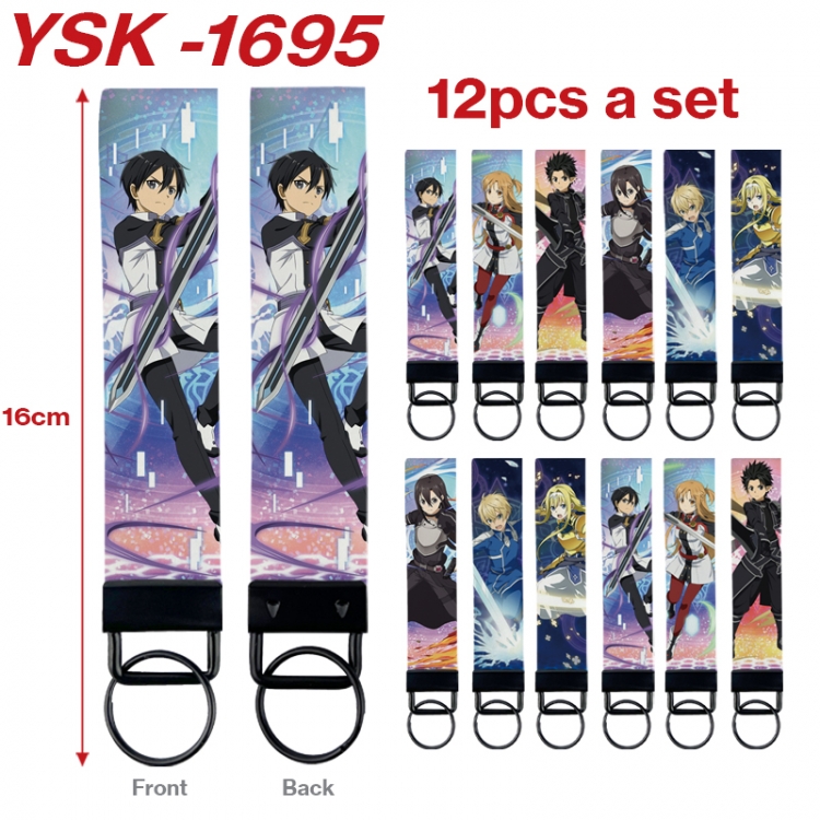 Sword Art Online Anime mobile phone rope keychain 16CM a set of 12 YSK-1695