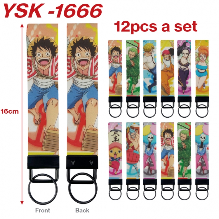 One Piece Anime mobile phone rope keychain 16CM a set of 12 YSK-1666