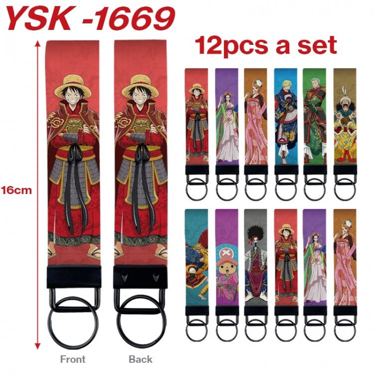 One Piece Anime mobile phone rope keychain 16CM a set of 12  YSK-1669