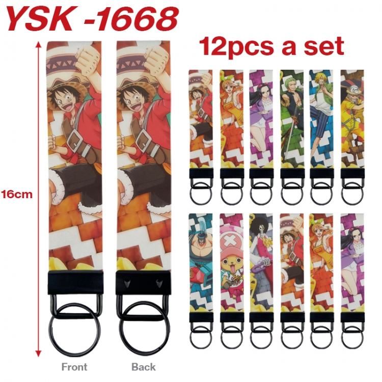 One Piece Anime mobile phone rope keychain 16CM a set of 12 YSK-1668