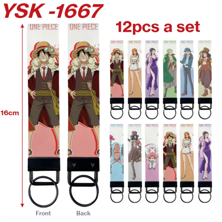 One Piece Anime mobile phone rope keychain 16CM a set of 12 YSK-1667