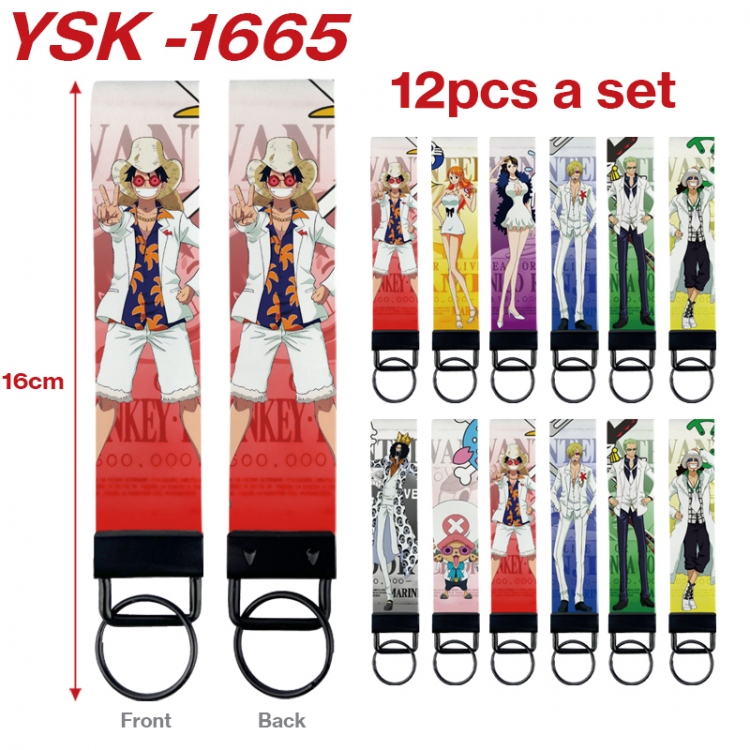 One Piece Anime mobile phone rope keychain 16CM a set of 12 YSK-1665