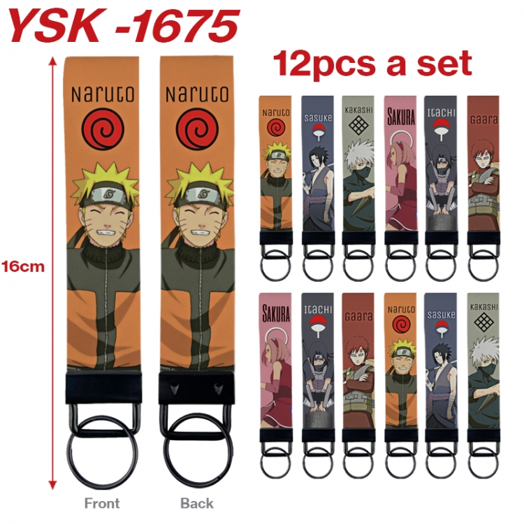 Naruto Anime mobile phone rope keychain 16CM a set of 12 YSK-1675