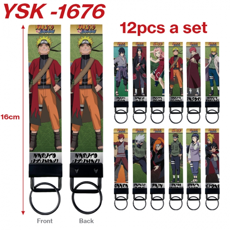 Naruto Anime mobile phone rope keychain 16CM a set of 12  YSK-1676