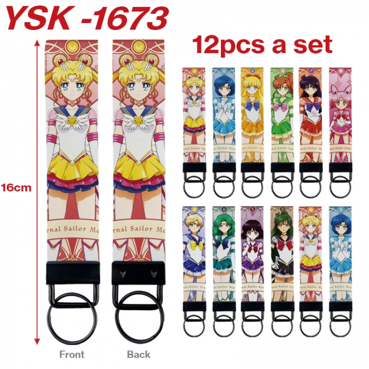 sailormoon Anime mobile phone rope keychain 16CM a set of 12 YSK-1673