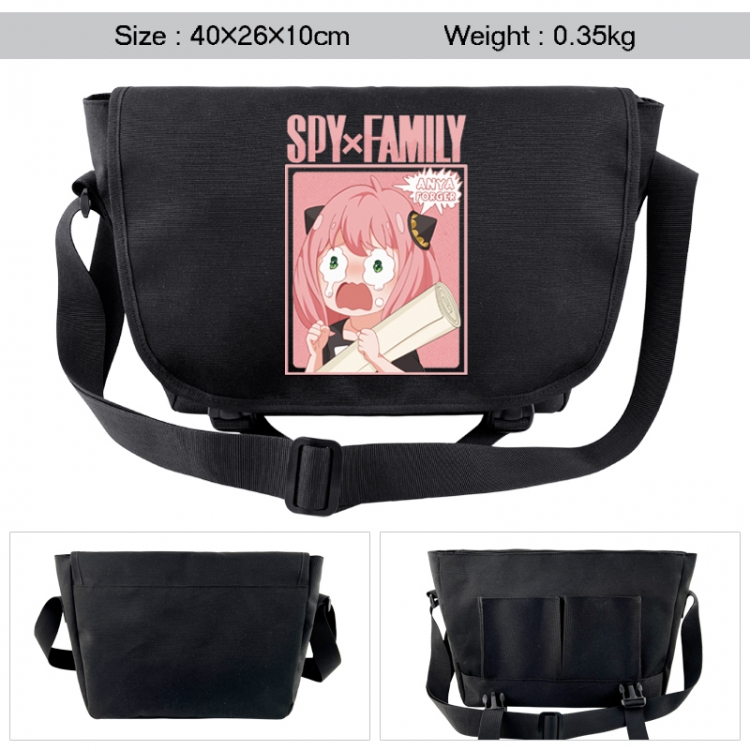 SPY×FAMILY Anime black double button waterproof single shoulder crossbody bag 40x26x10cm