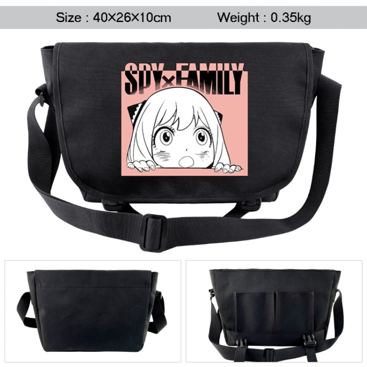 SPY×FAMILY Anime black double button waterproof single shoulder crossbody bag 40x26x10cm