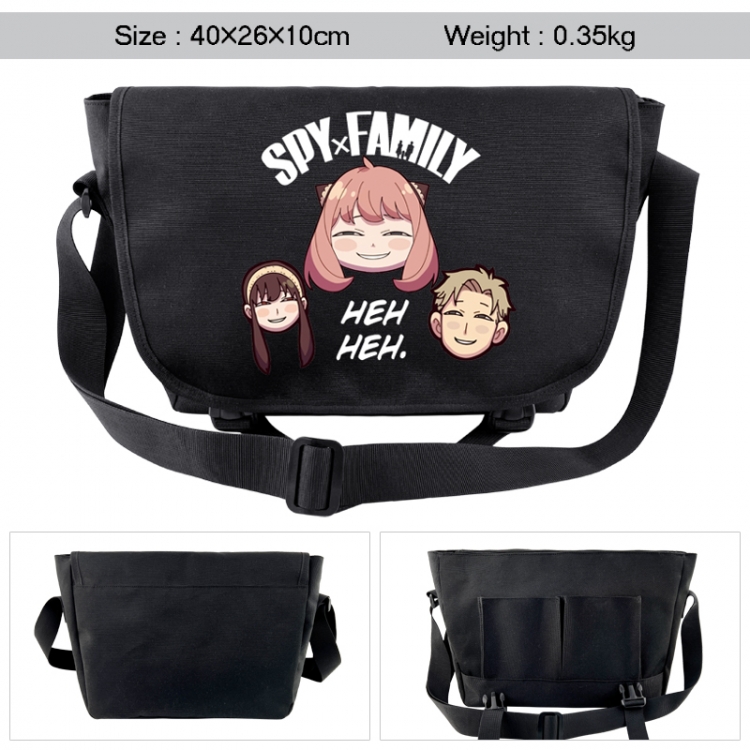 SPY×FAMILY Anime black double button waterproof single shoulder crossbody bag 40x26x10cm