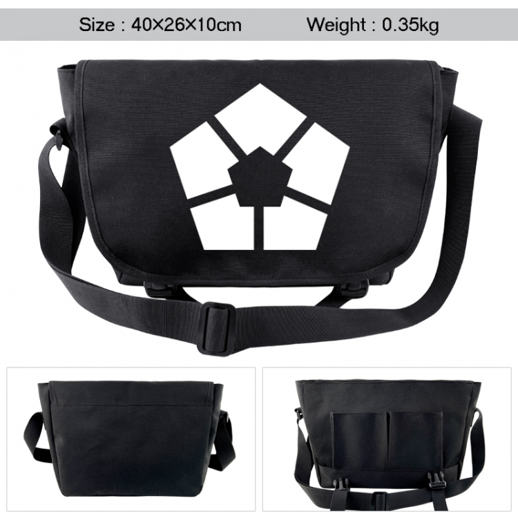 BLUE LOCK Anime black double button waterproof single shoulder crossbody bag 40x26x10cm