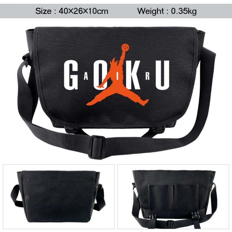 DRAGON BALL Anime black double button waterproof single shoulder crossbody bag 40x26x10cm