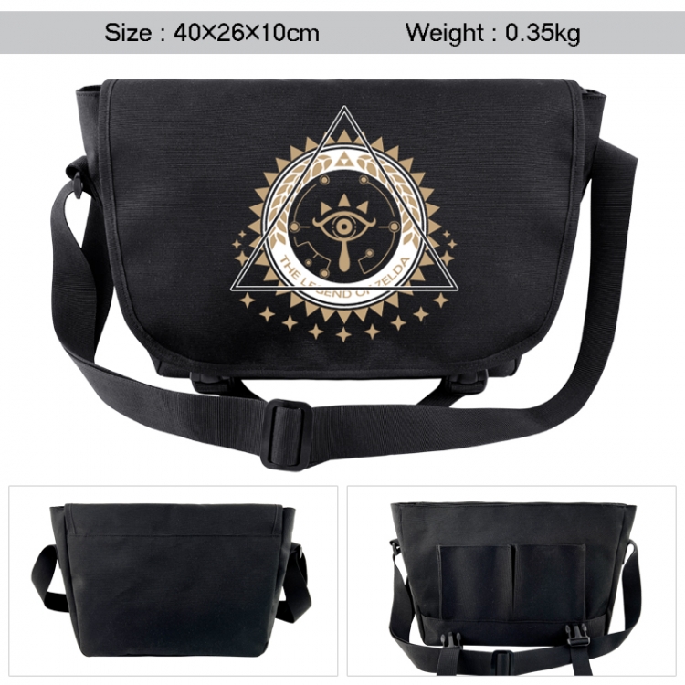 The Legend of Zelda Anime black double button waterproof single shoulder crossbody bag 40x26x10cm