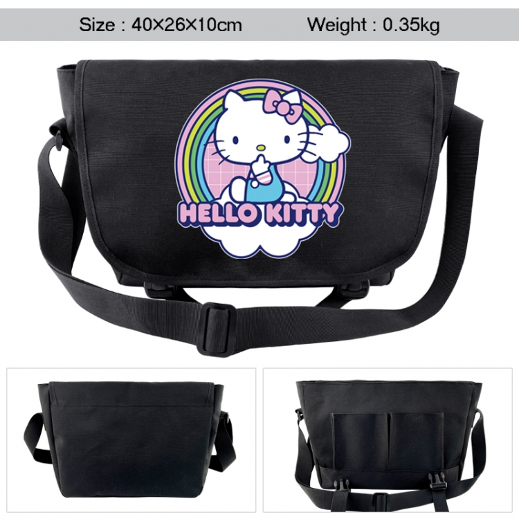 sanrio Anime black double button waterproof single shoulder crossbody bag 40x26x10cm