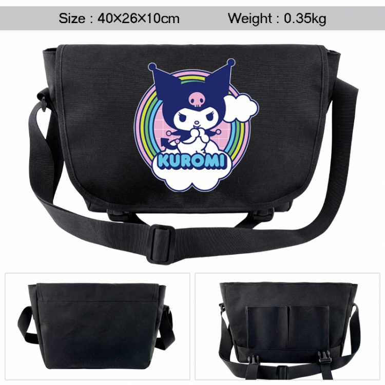 sanrio Anime black double button waterproof single shoulder crossbody bag 40x26x10cm