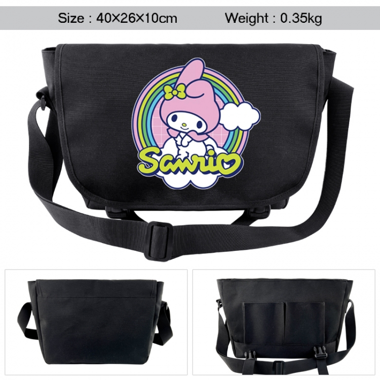 sanrio Anime black double button waterproof single shoulder crossbody bag 40x26x10cm