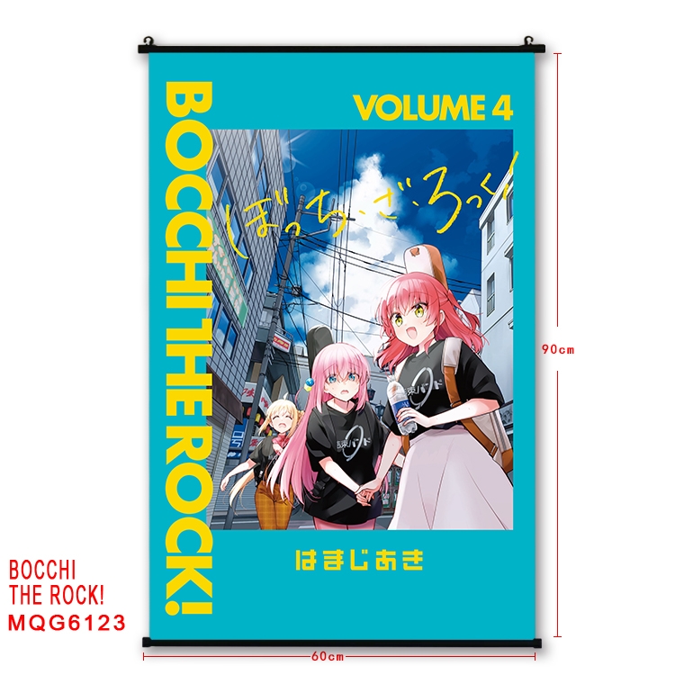 Bocchi the rock  Anime black Plastic rod Cloth painting Wall Scroll 60X90CM MQG-6123