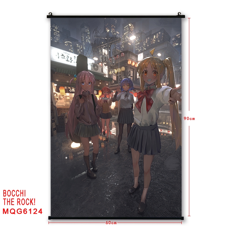 Bocchi the rock  Anime black Plastic rod Cloth painting Wall Scroll 60X90CM MQG-6124