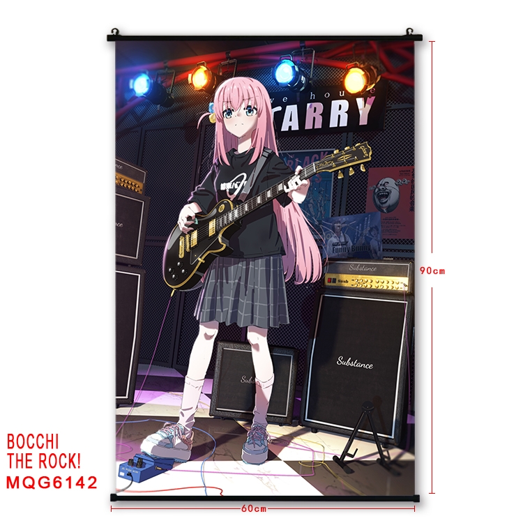 Bocchi the rock  Anime black Plastic rod Cloth painting Wall Scroll 60X90CM MQG-6142