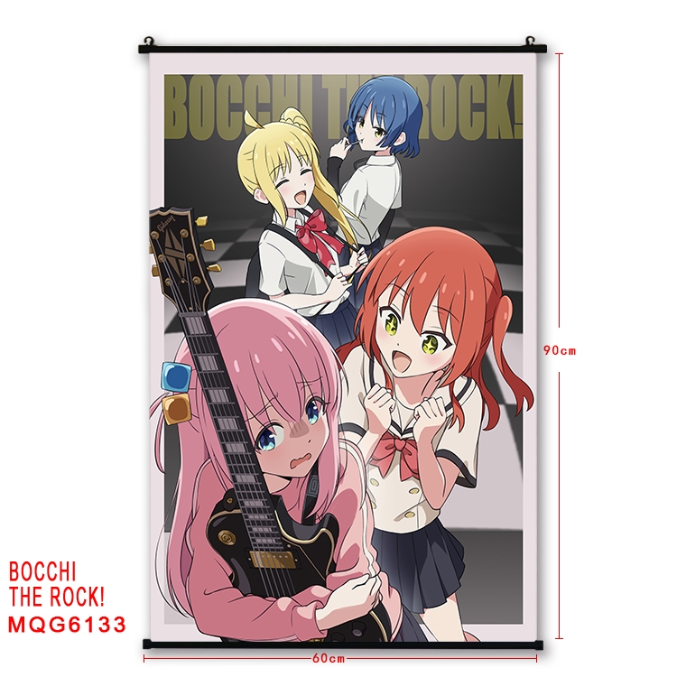 Bocchi the rock  Anime black Plastic rod Cloth painting Wall Scroll 60X90CM MQG-6133