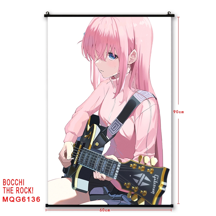 Bocchi the rock  Anime black Plastic rod Cloth painting Wall Scroll 60X90CM  MQG-6136