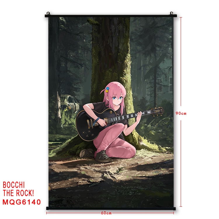 Bocchi the rock  Anime black Plastic rod Cloth painting Wall Scroll 60X90CM  MQG-6140