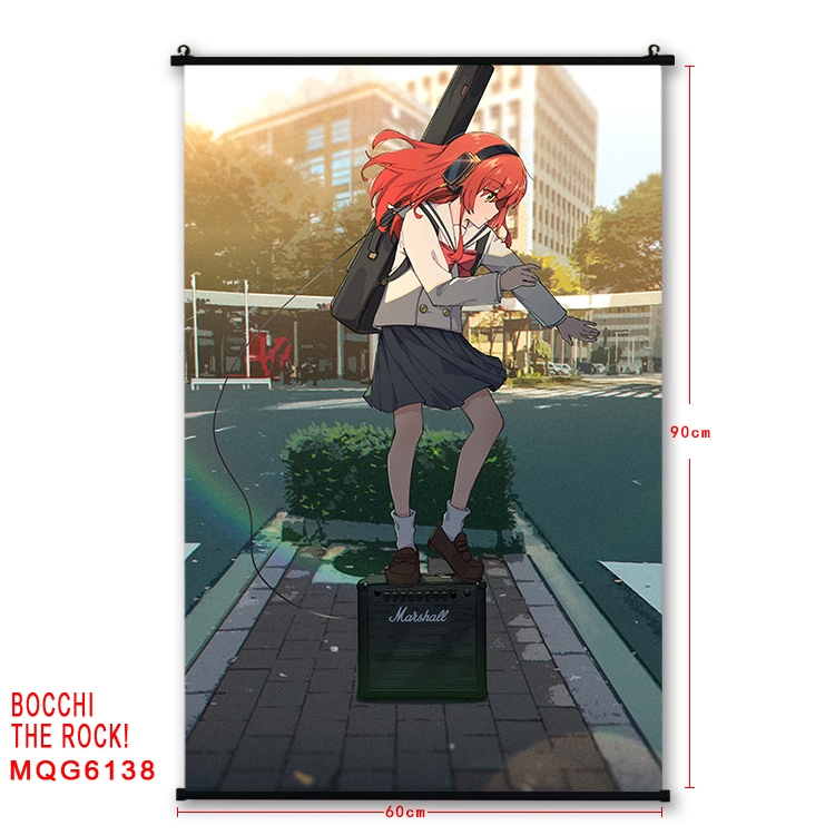 Bocchi the rock  Anime black Plastic rod Cloth painting Wall Scroll 60X90CM  MQG-6138