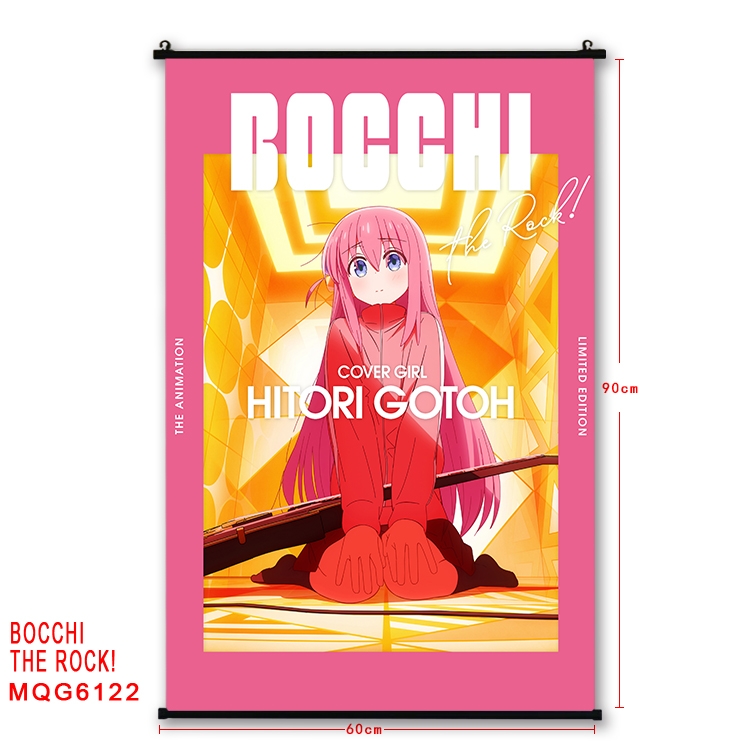 Bocchi the rock  Anime black Plastic rod Cloth painting Wall Scroll 60X90CM  MQG-6122