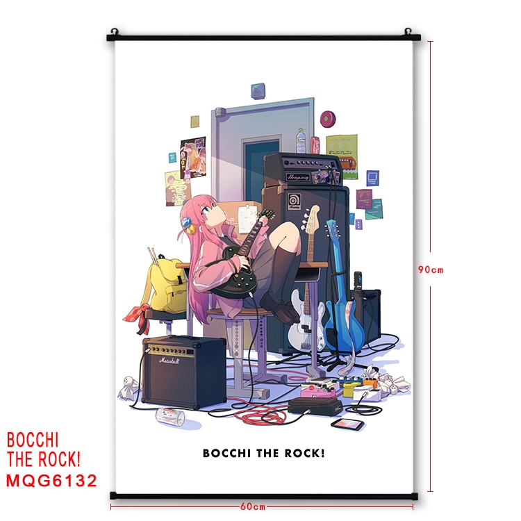 Bocchi the rock  Anime black Plastic rod Cloth painting Wall Scroll 60X90CM MQG-6132