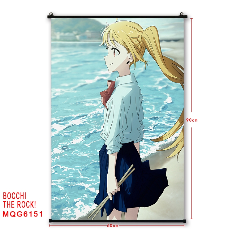 Bocchi the rock  Anime black Plastic rod Cloth painting Wall Scroll 60X90CM MQG-6151