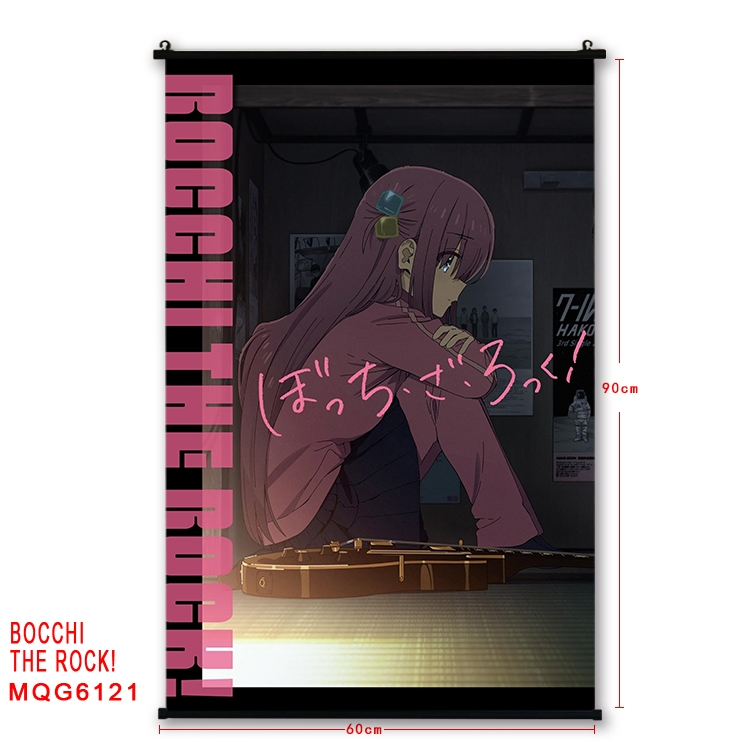 Bocchi the rock  Anime black Plastic rod Cloth painting Wall Scroll 60X90CM  MQG-6121