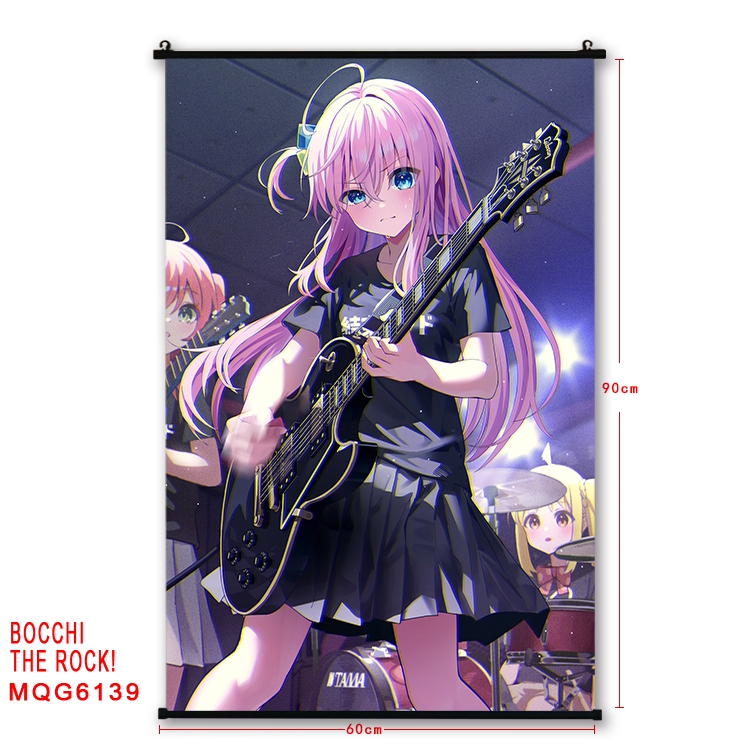 Bocchi the rock  Anime black Plastic rod Cloth painting Wall Scroll 60X90CM MQG-6139