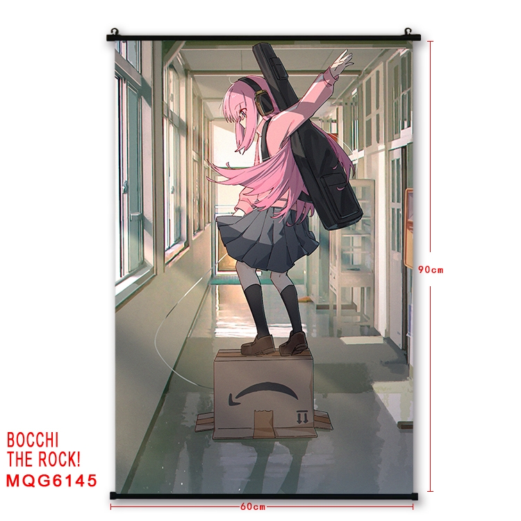 Bocchi the rock  Anime black Plastic rod Cloth painting Wall Scroll 60X90CM MQG-6145