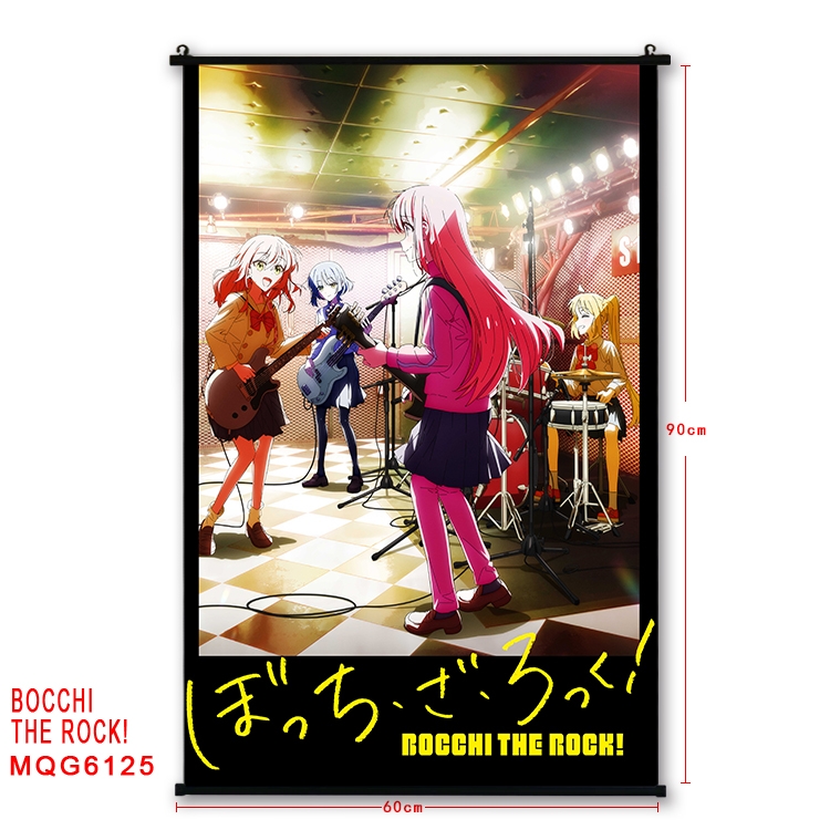 Bocchi the rock  Anime black Plastic rod Cloth painting Wall Scroll 60X90CM MQG-6125