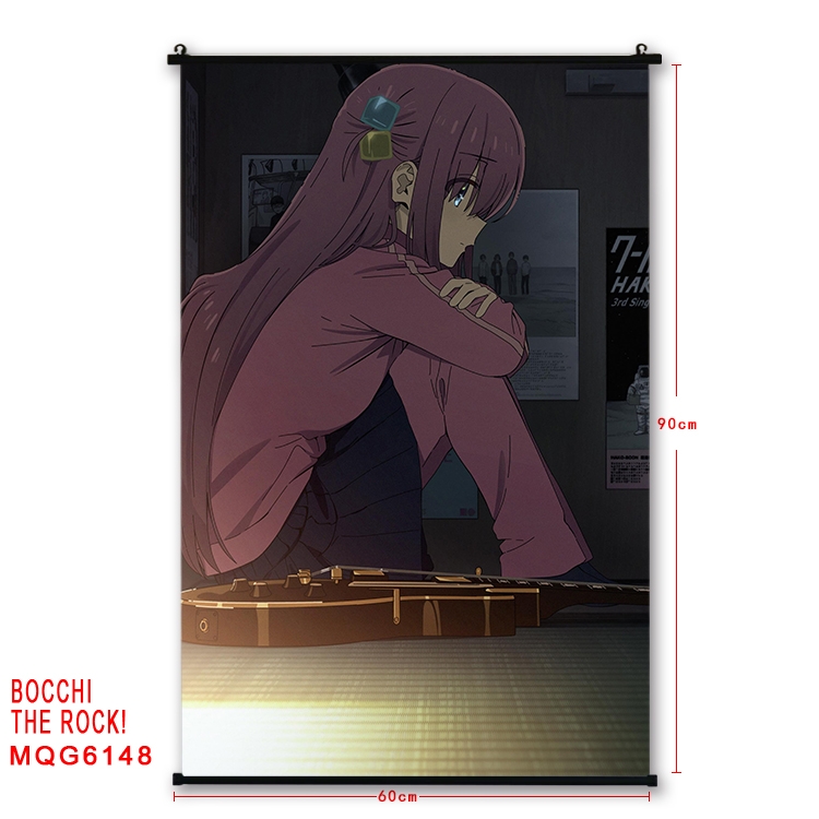 Bocchi the rock  Anime black Plastic rod Cloth painting Wall Scroll 60X90CM MQG-6148