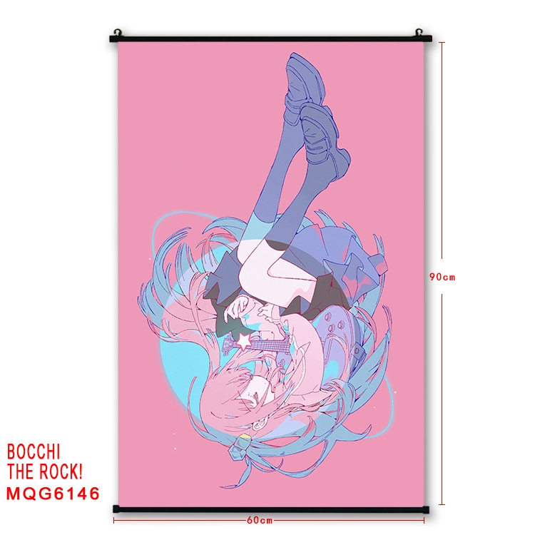 Bocchi the rock  Anime black Plastic rod Cloth painting Wall Scroll 60X90CM MQG-6146