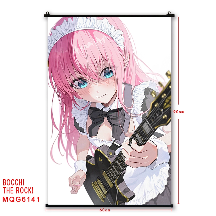 Bocchi the rock  Anime black Plastic rod Cloth painting Wall Scroll 60X90CM MQG-6141