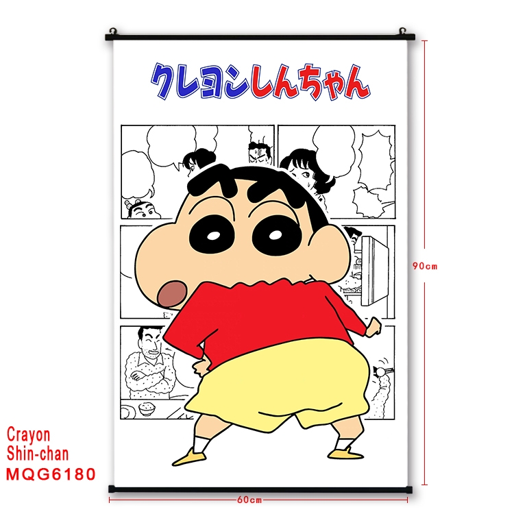 CrayonShin Anime black Plastic rod Cloth painting Wall Scroll 60X90CM MQG-6180
