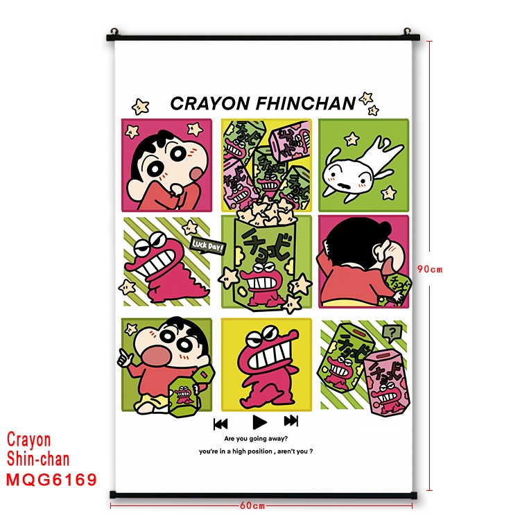 CrayonShin Anime black Plastic rod Cloth painting Wall Scroll 60X90CM  MQG-6169