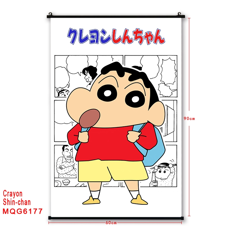 CrayonShin Anime black Plastic rod Cloth painting Wall Scroll 60X90CM MQG-6177
