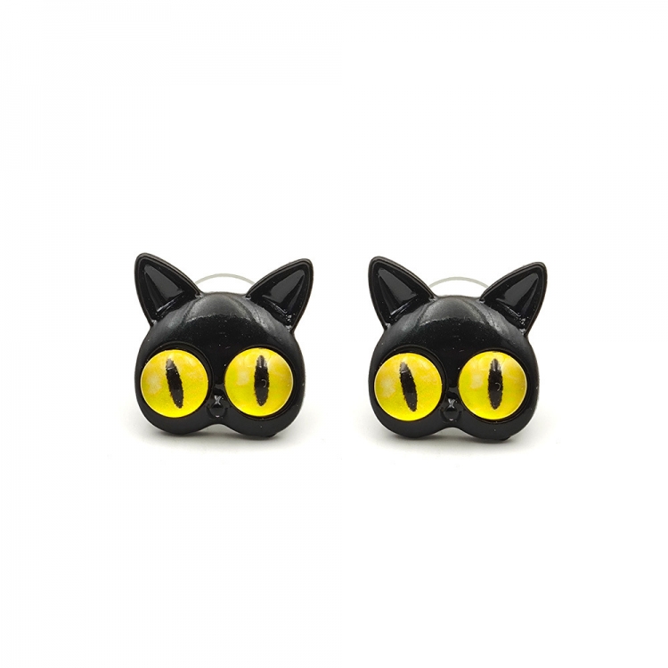 Big eyed cat Metal creative earrings cute earrings OPP packaging price for 5 pairs