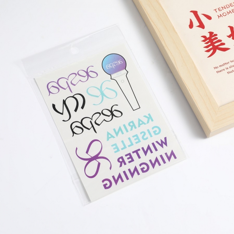 aespa  Star Concert Support Colorful Sparkling Pink Tattoo Sticker Decoration Sticker price for 20 pcs