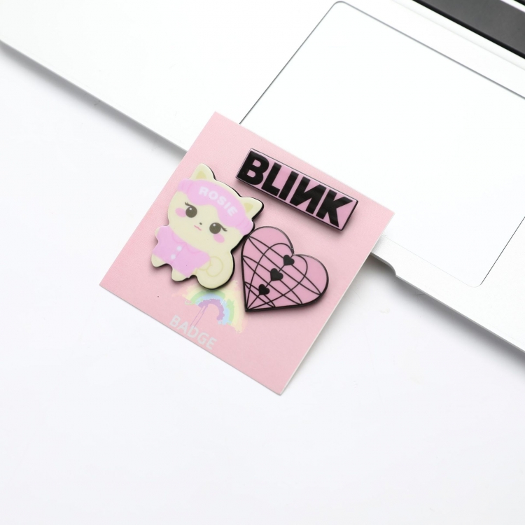 BLACKPINK Korean celebrity three piece PVC brooch set decorative badge price for 5 pcs