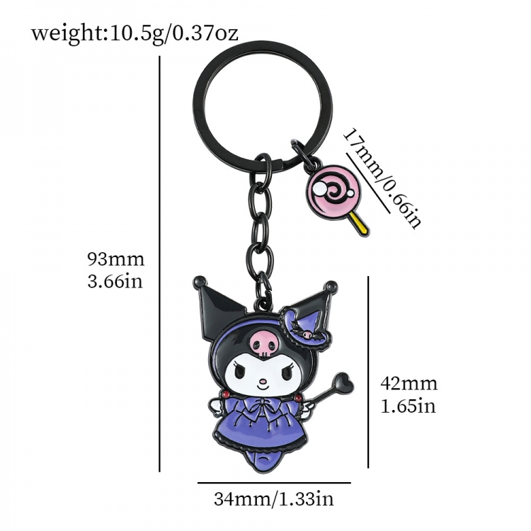 Sanrio Metal keychain cute cartoon decoration bag hanging decoration price for 5 pcs style A